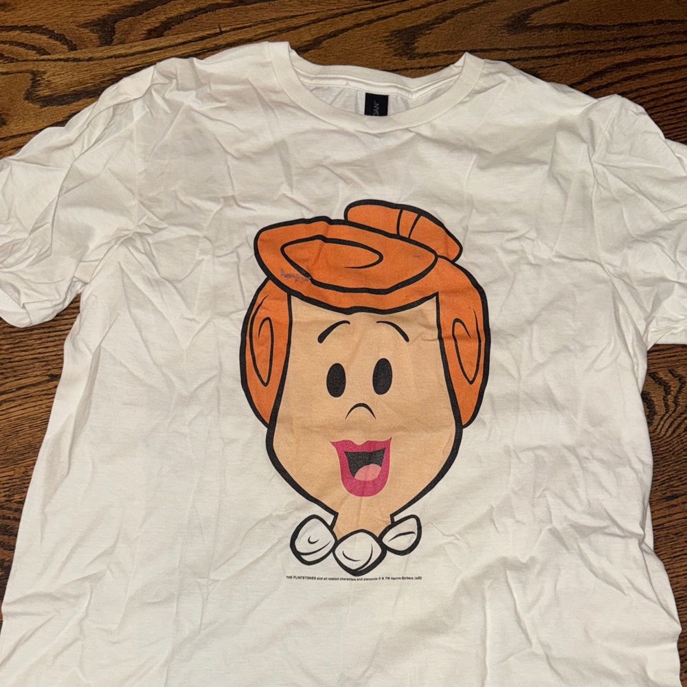 Wilma White T-Shirt with Cartoon Character Print